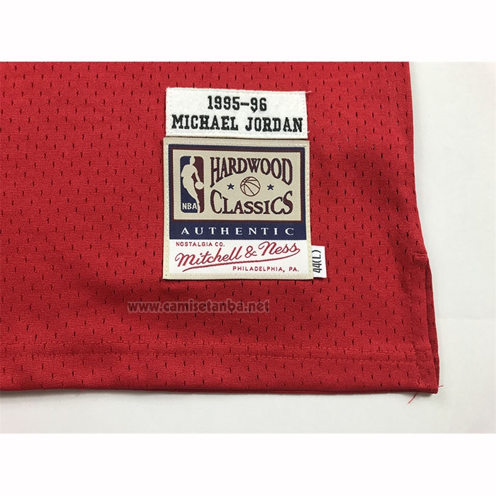 Camiseta Chicago Bulls Michael Jordan NO 23 Autentico 1995-96 Rojo